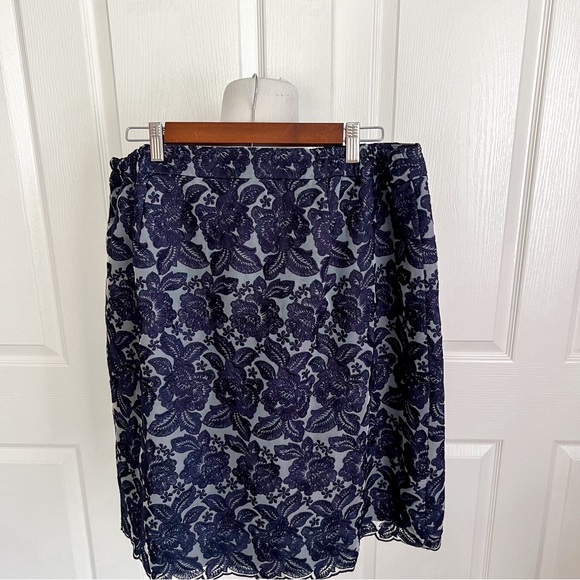 NWT Talbots Woman Blue Lace Floral Special Occasion Skirt Womens Plus Sz 14W - Picture 7 of 14